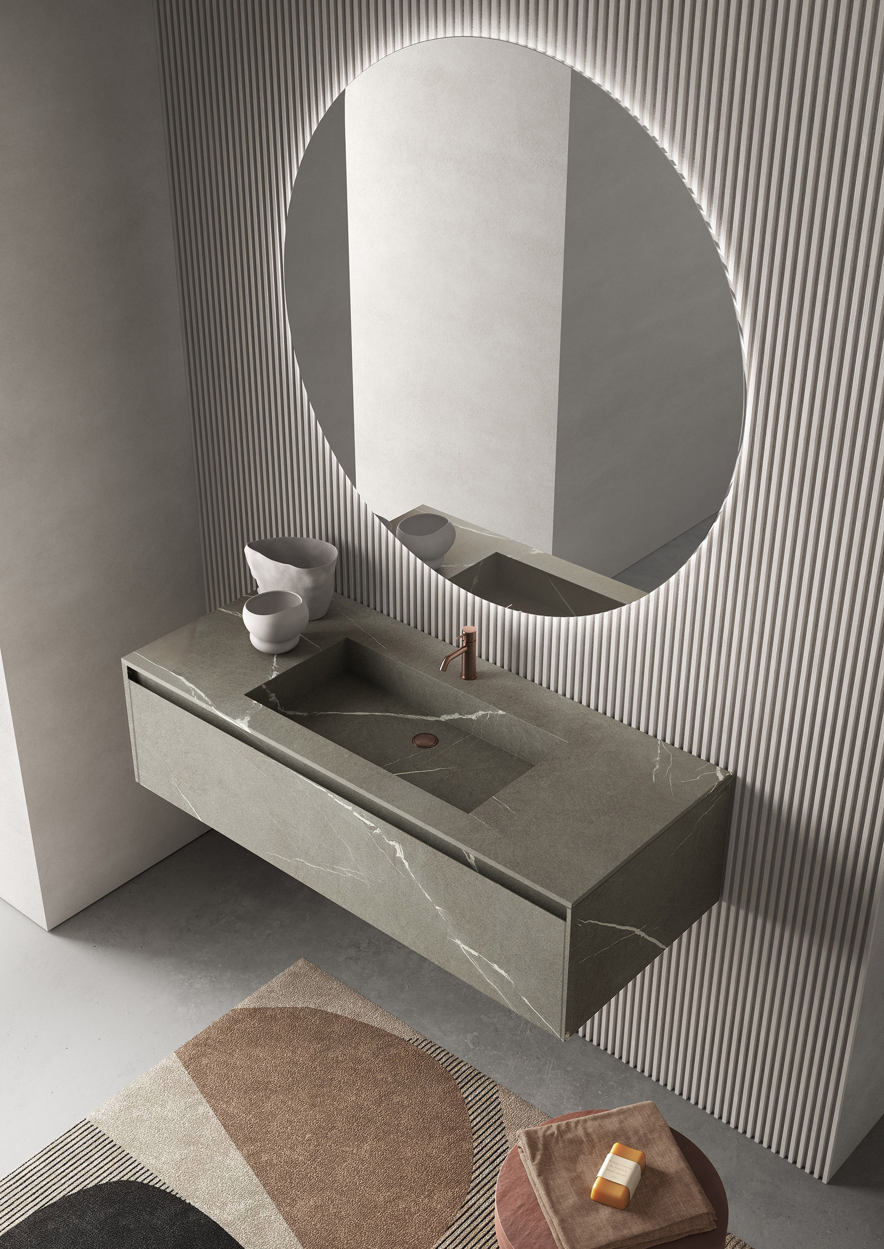 Materika Vanity Gres with integrated washbasin